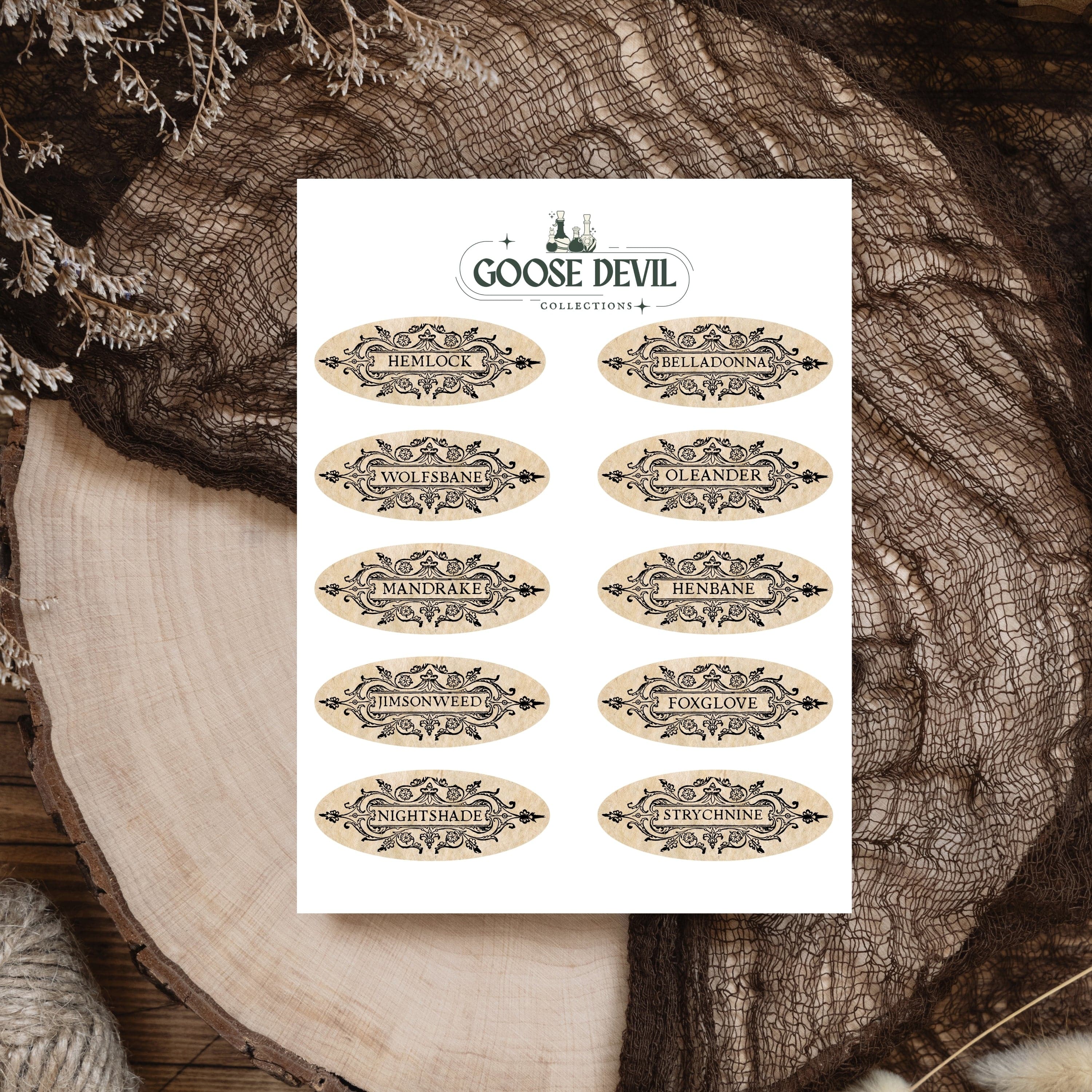 Printable Potion Labels