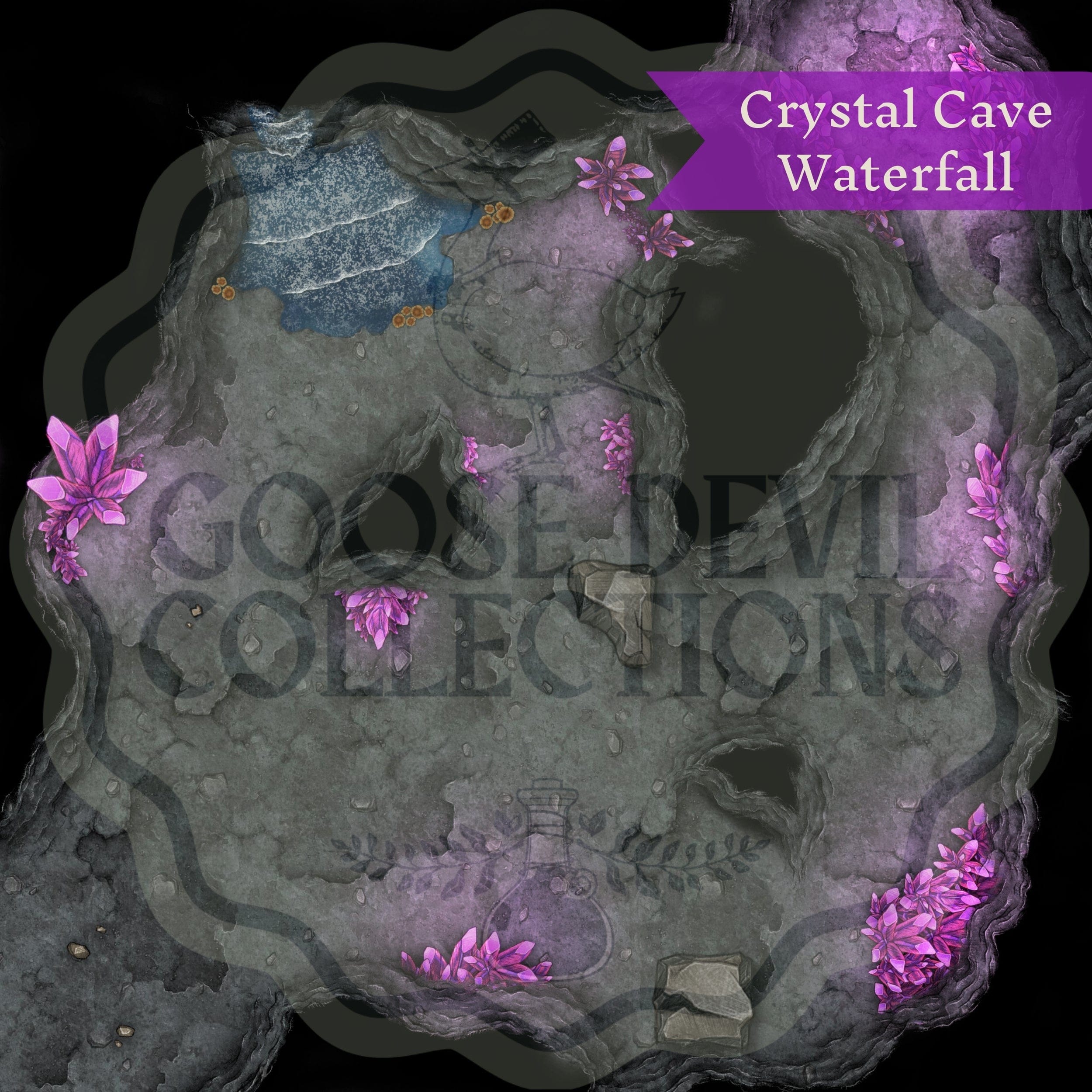 Digital Maps Crystal Cave DnD Battle Map