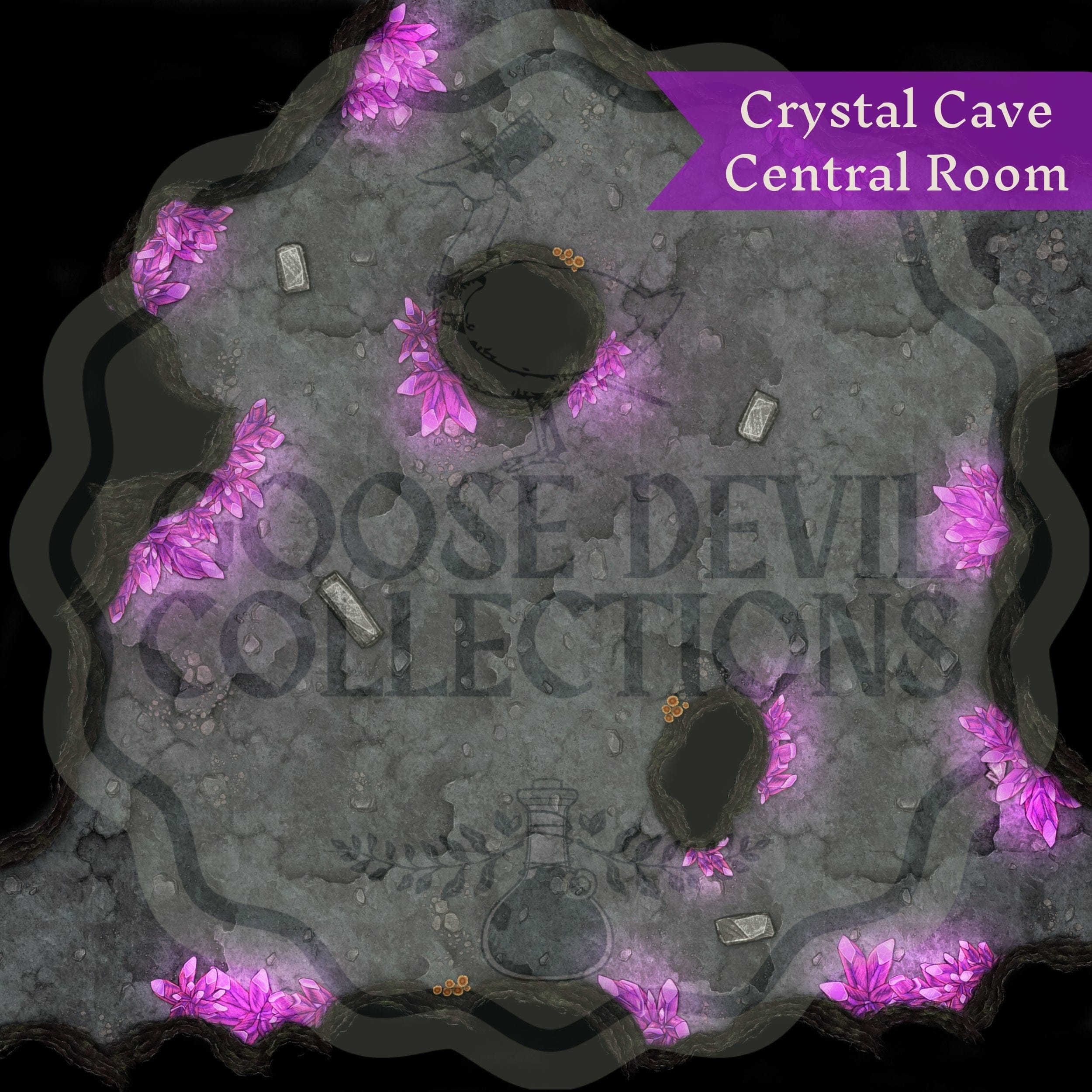 Digital Maps Crystal Cave DnD Battle Map