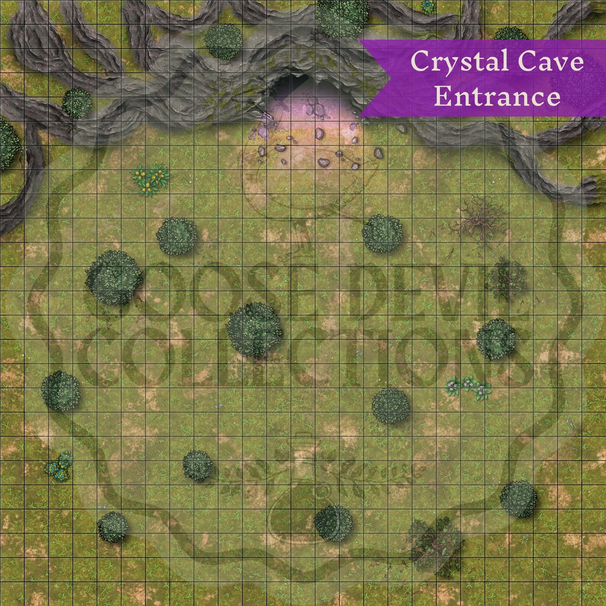 Digital Maps Crystal Cave DnD Battle Map