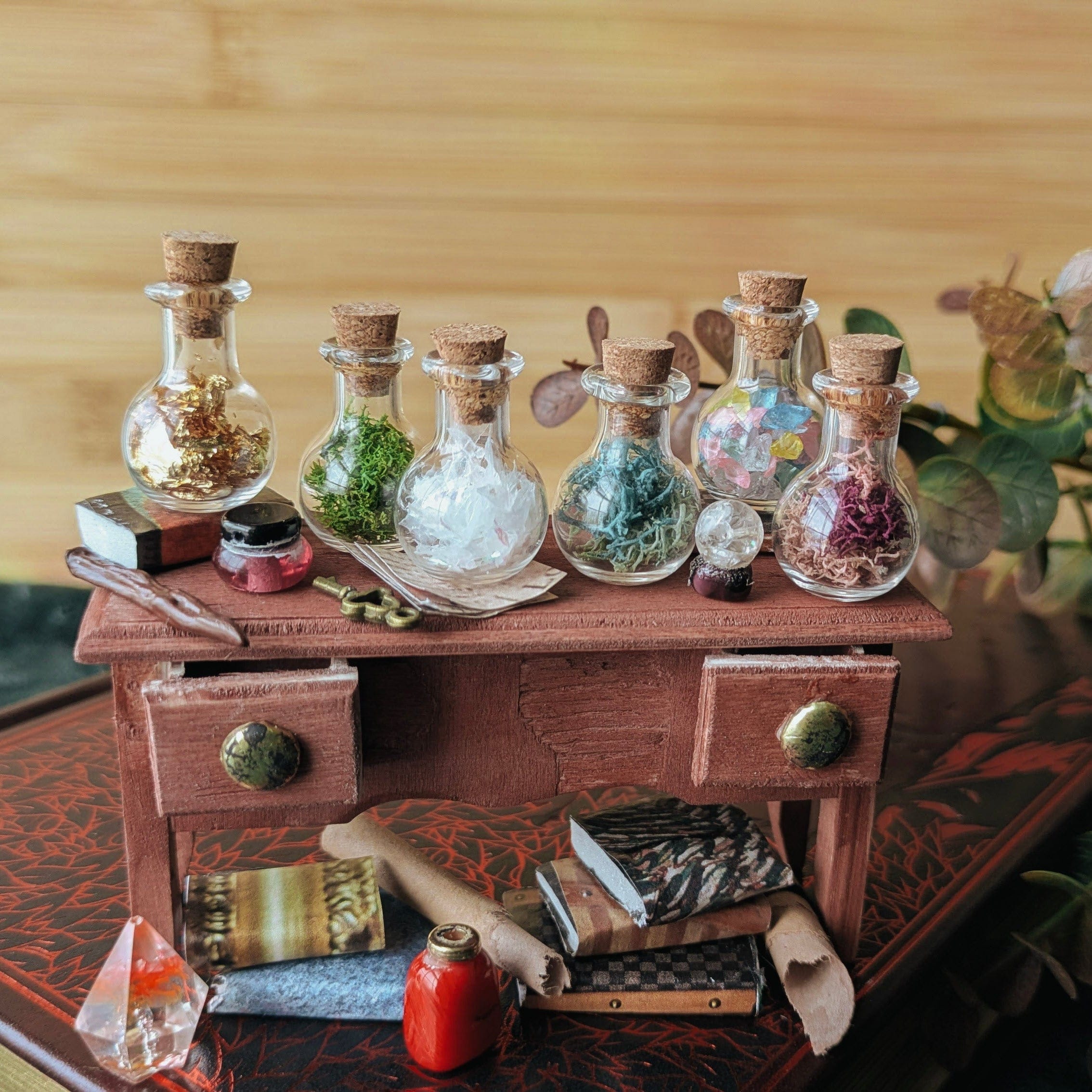 Miniature Dollhouse Potion Bottles-Round– 1:12 Miniature Apothecary Jars