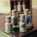 Miniature Graveyard Dirt Witchy Dollhouse Potion Bottles – 1:12 Scale Miniature Apothecary Jars