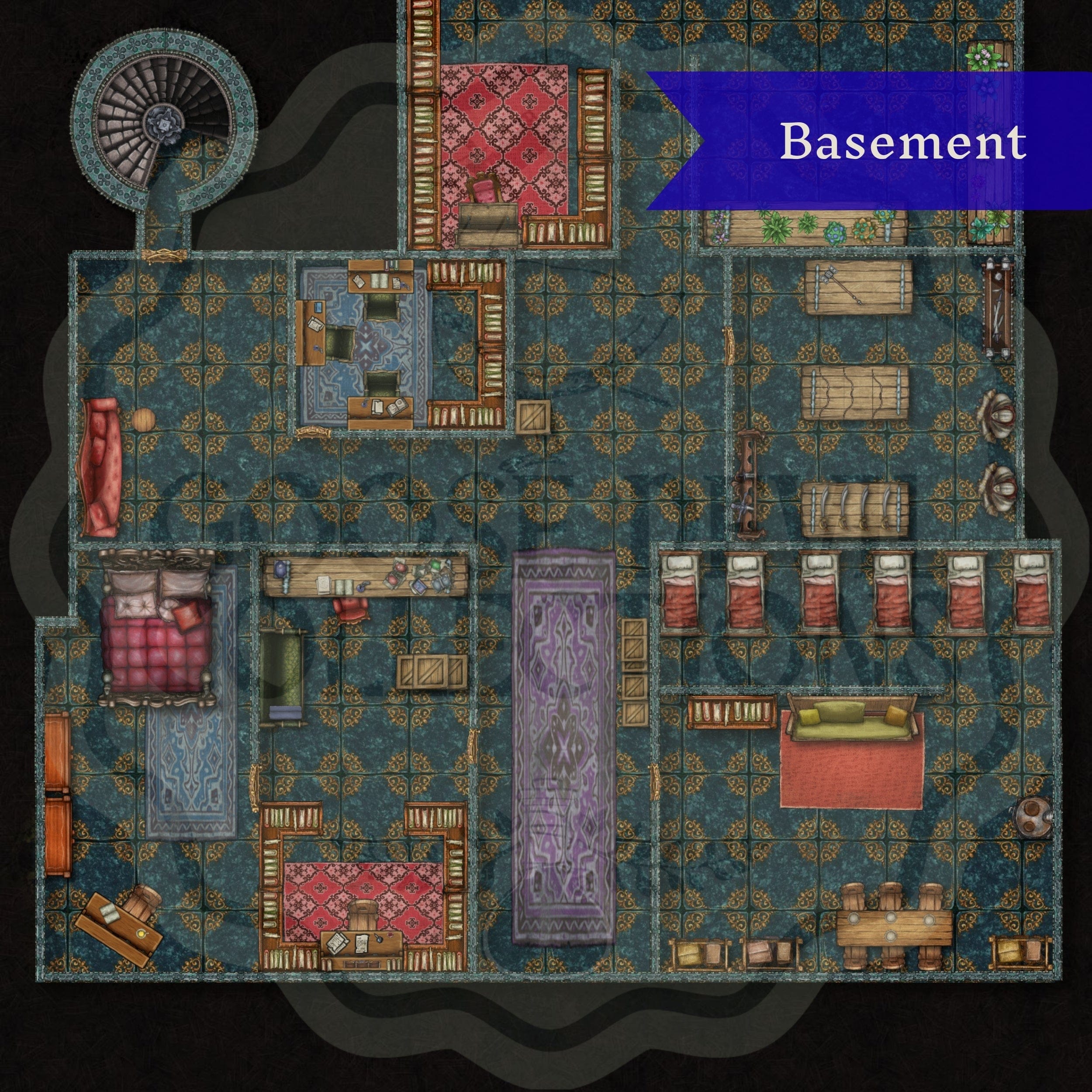 Digital Maps Mansion DnD Battle Map