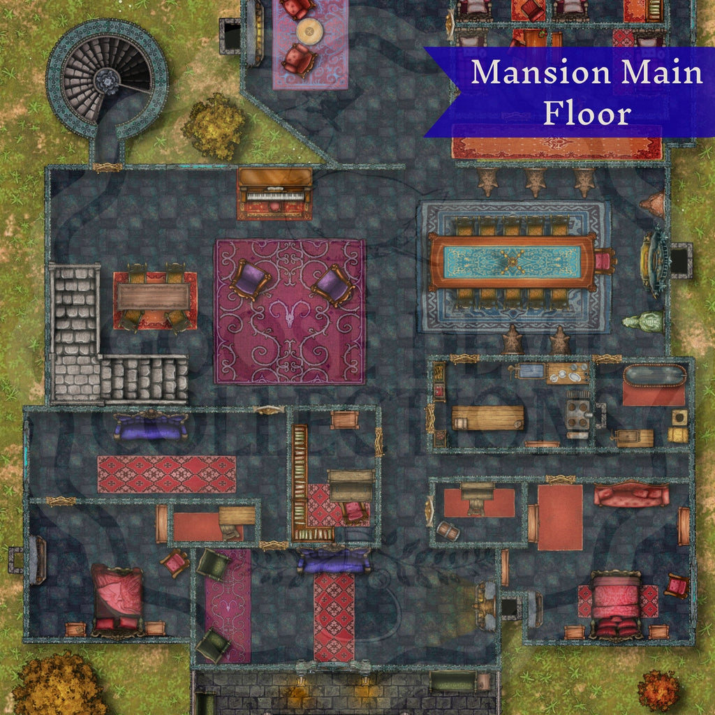 Digital Maps Mansion DnD Battle Map