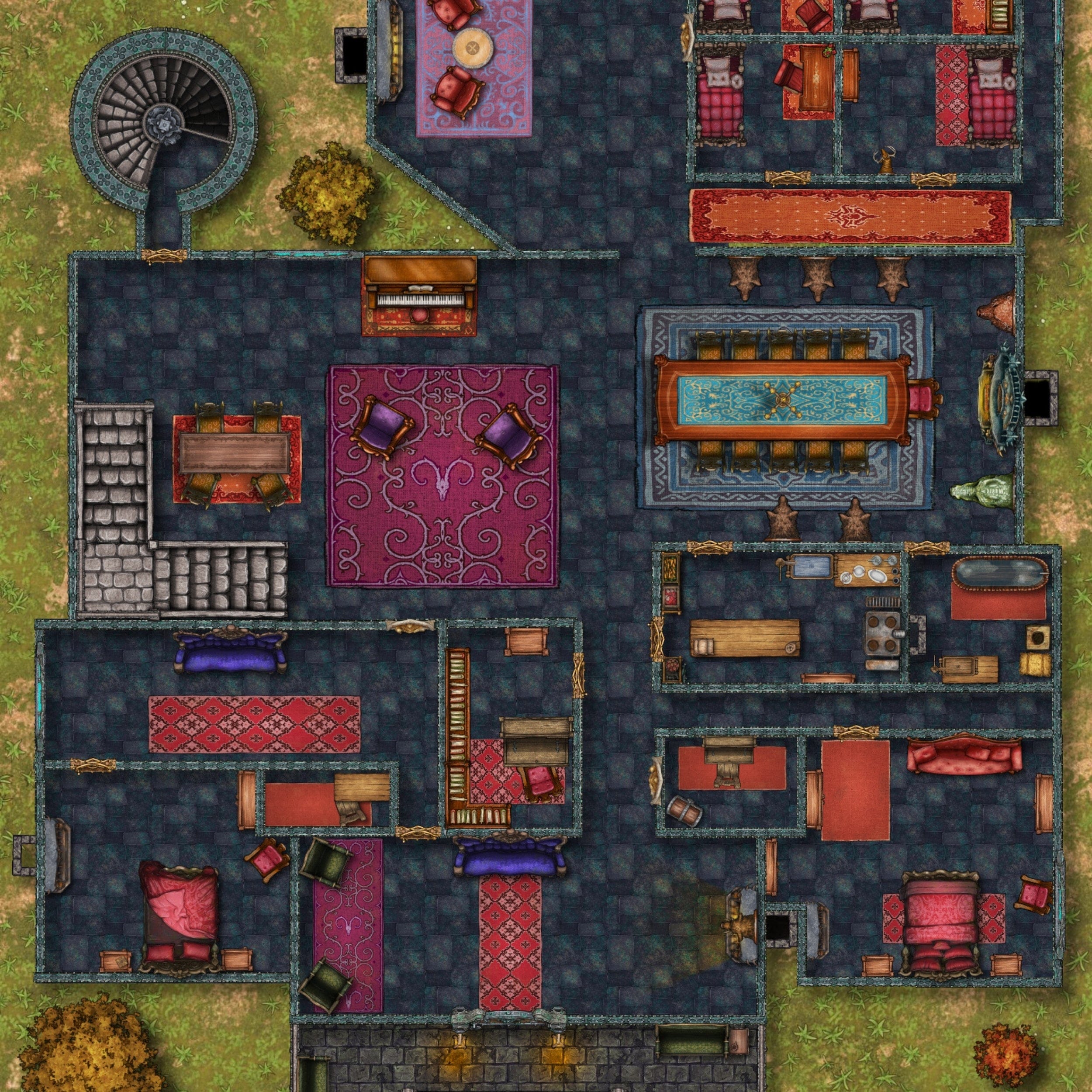 Digital Maps Mansion DnD Battle Map