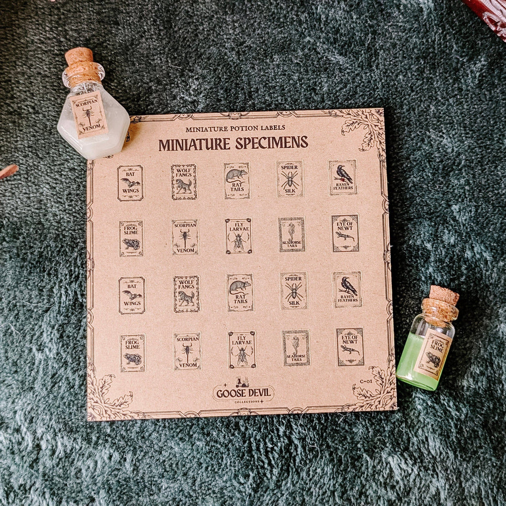 Sticker Miniature Specimens-Mini Kraft Sticker Sheet