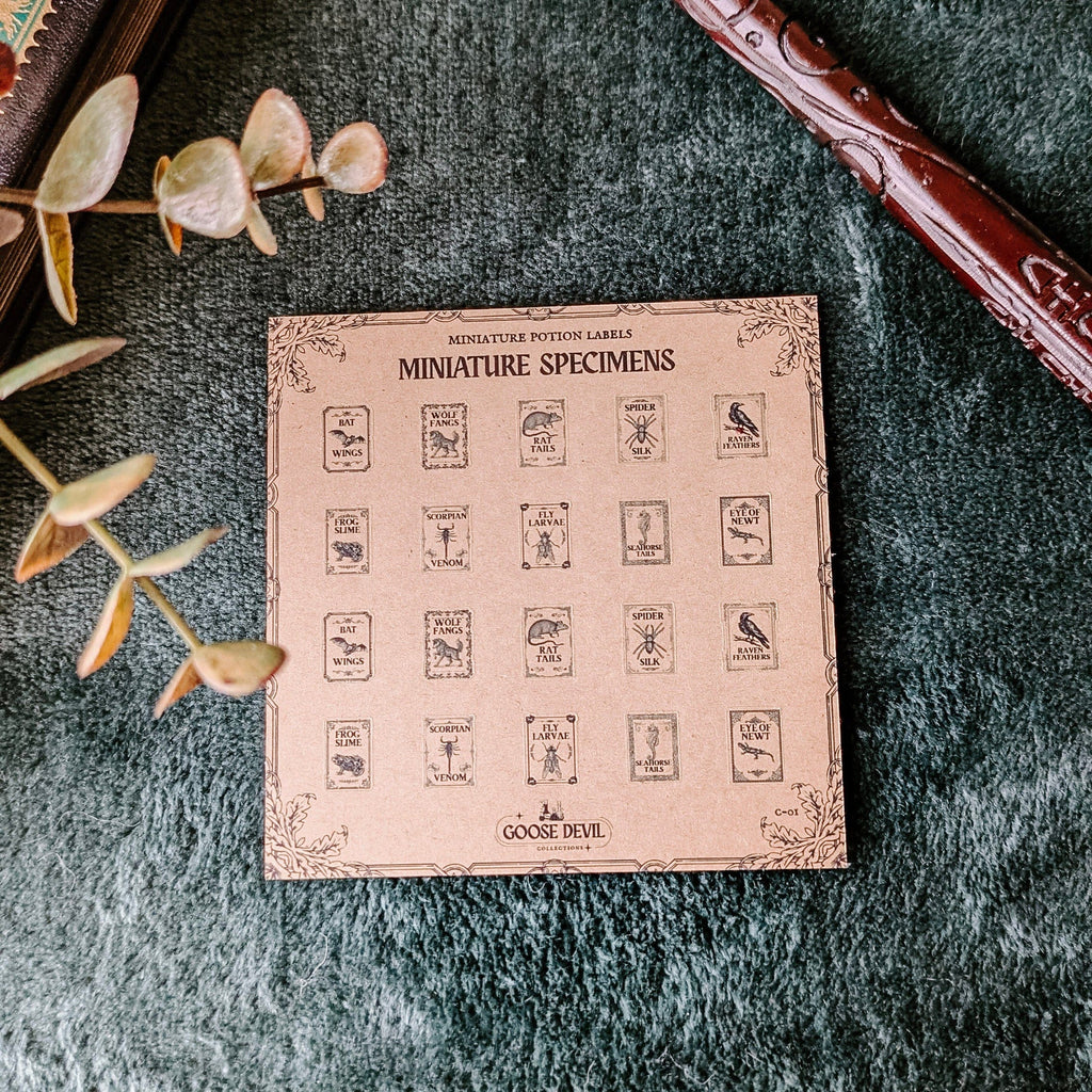 Sticker Miniature Specimens-Mini Kraft Sticker Sheet