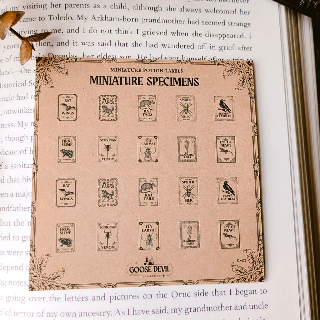 Sticker Miniature Specimens-Mini Kraft Sticker Sheet