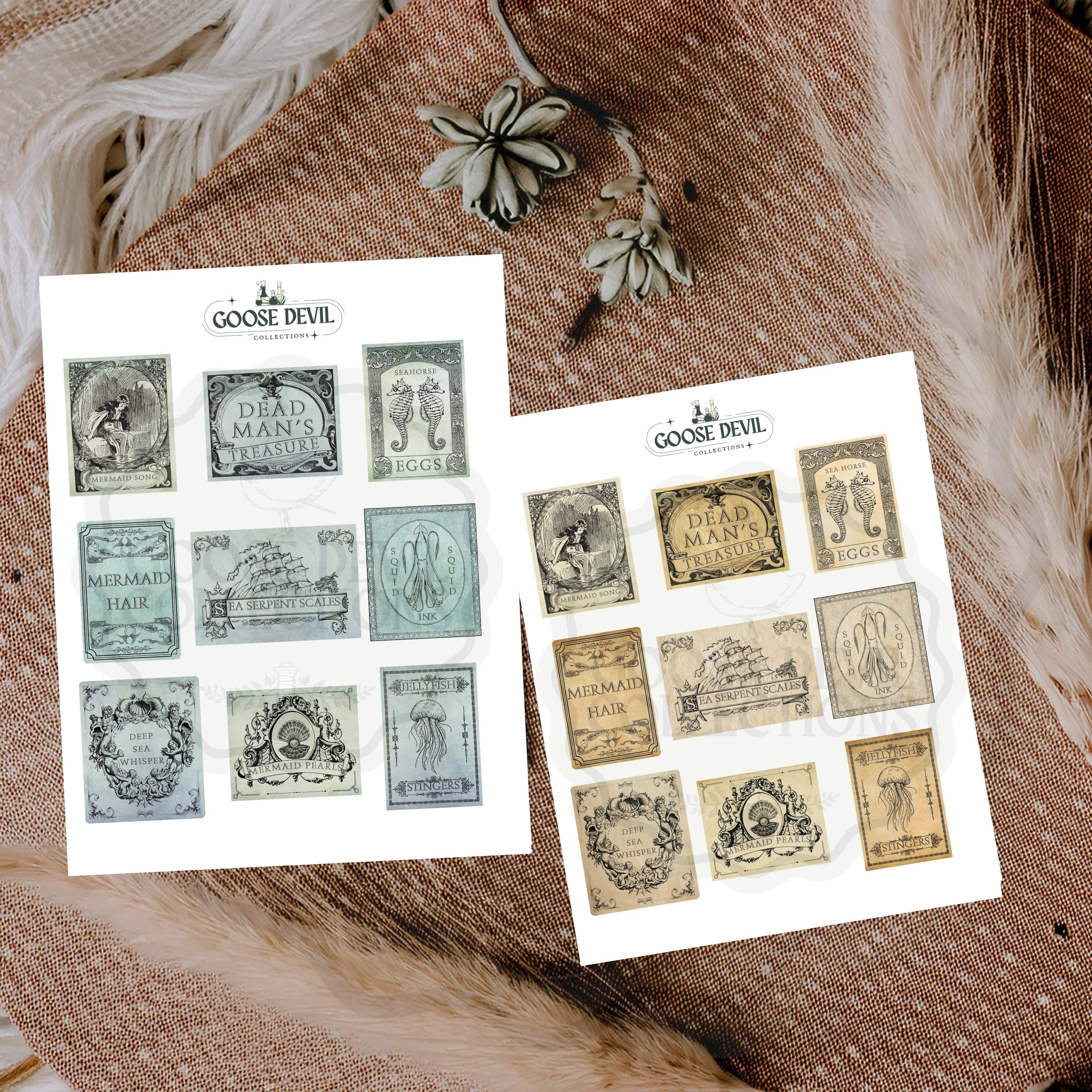 Digital Label Nautical Apothecary Labels