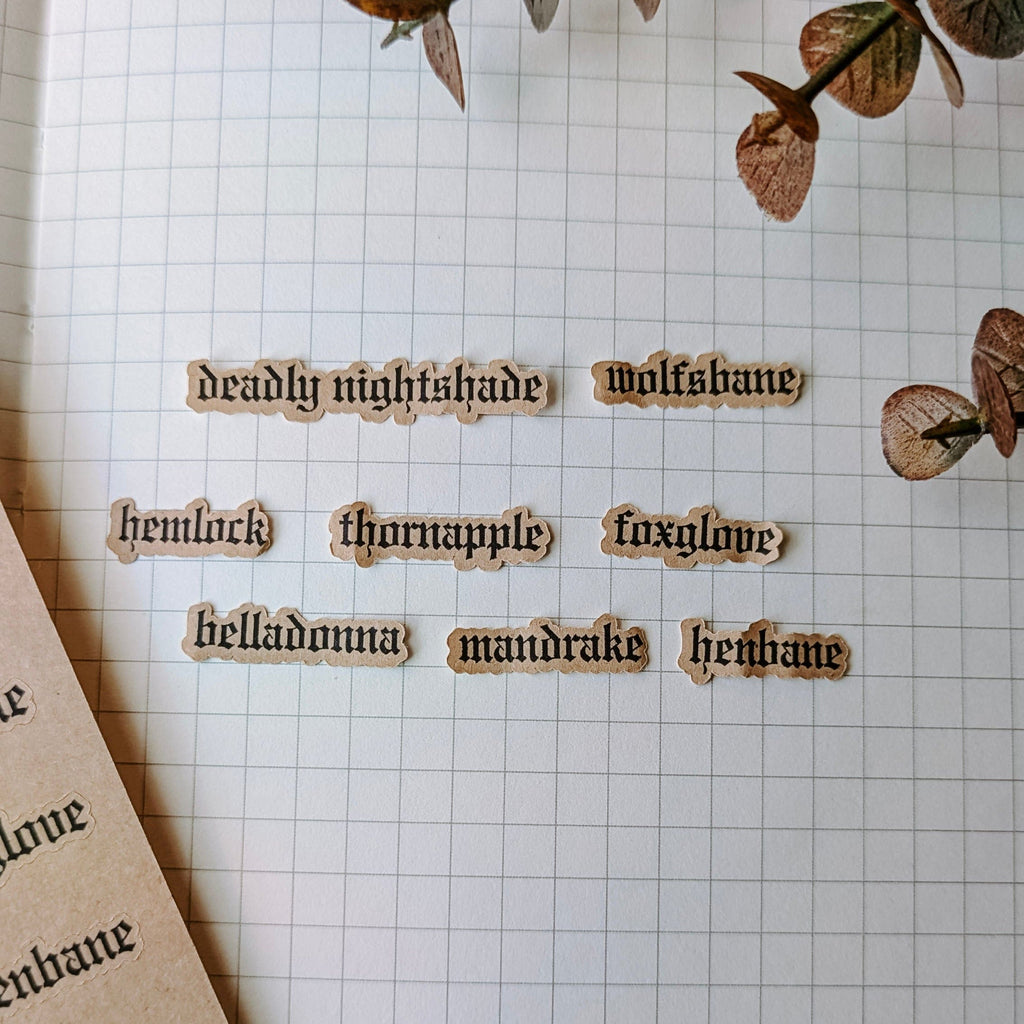 Sticker Poison Label - Kraft Sticker Sheet