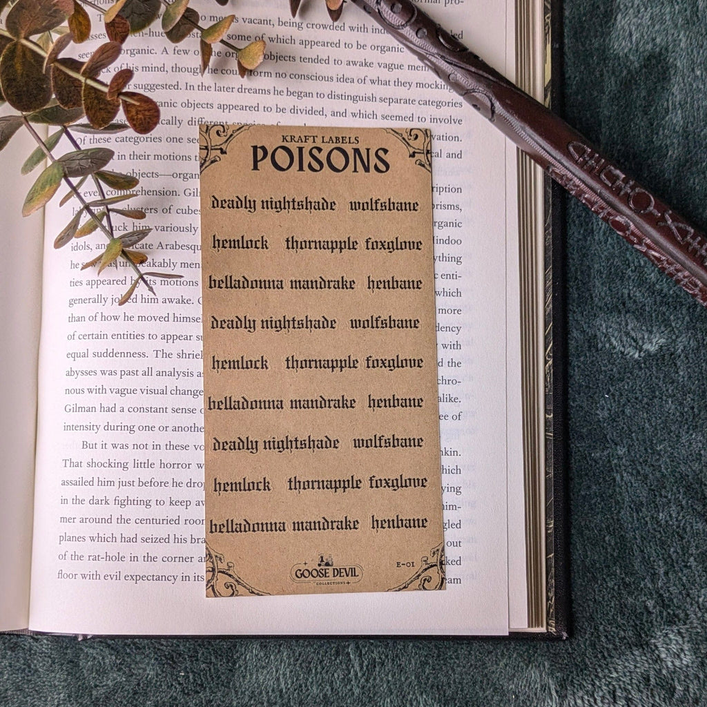 Sticker Poison Label - Kraft Sticker Sheet