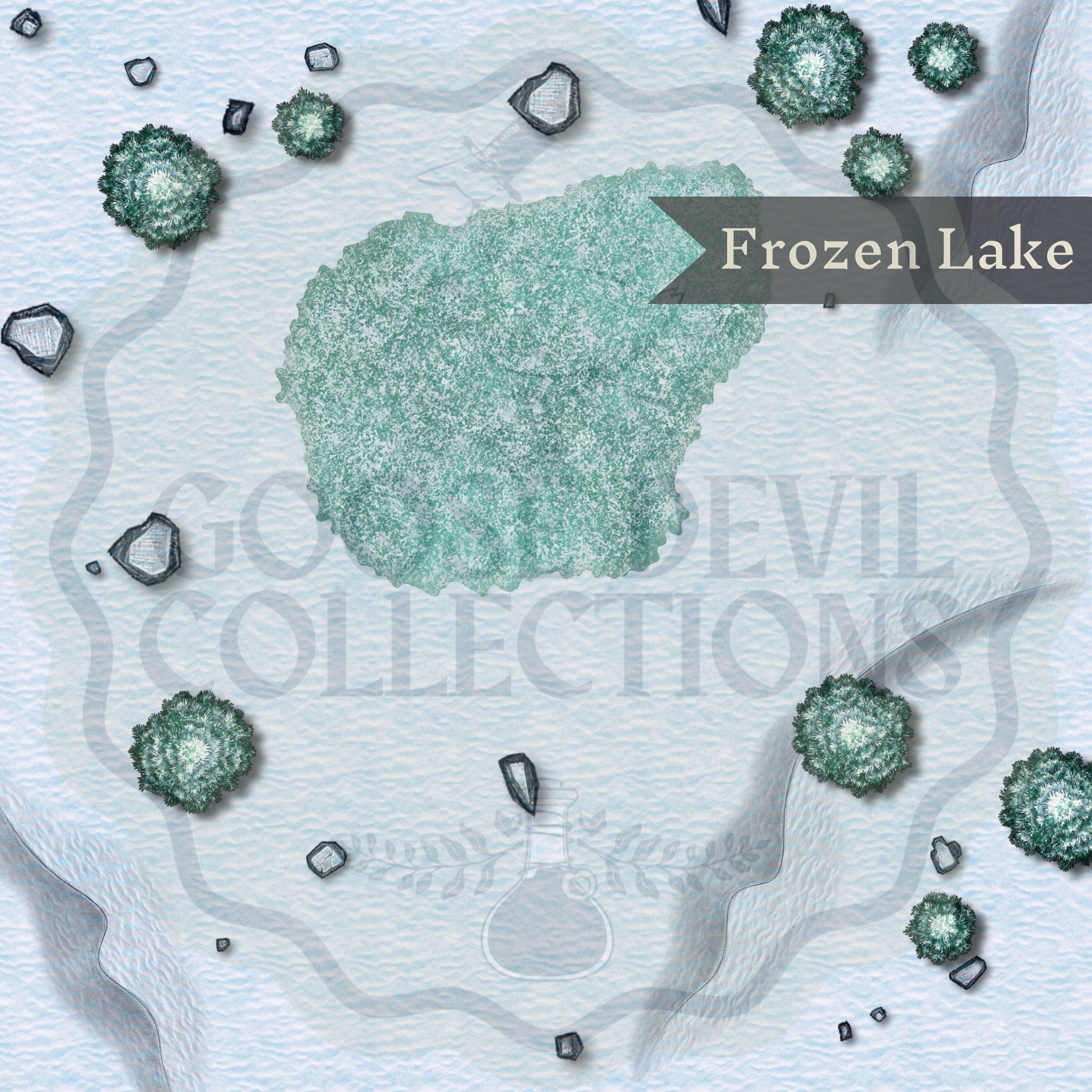 Digital Maps Snow Tundra DnD Battle Map