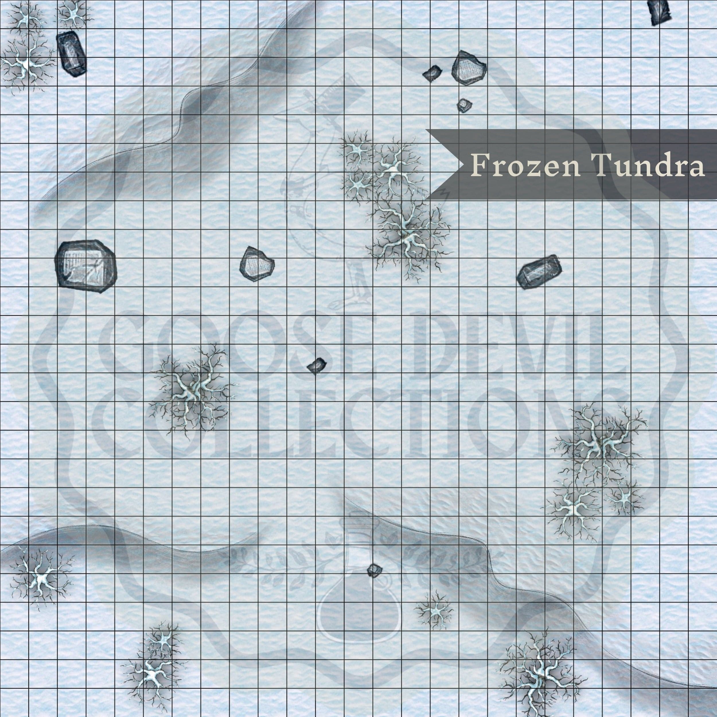 Digital Maps Snow Tundra DnD Battle Map