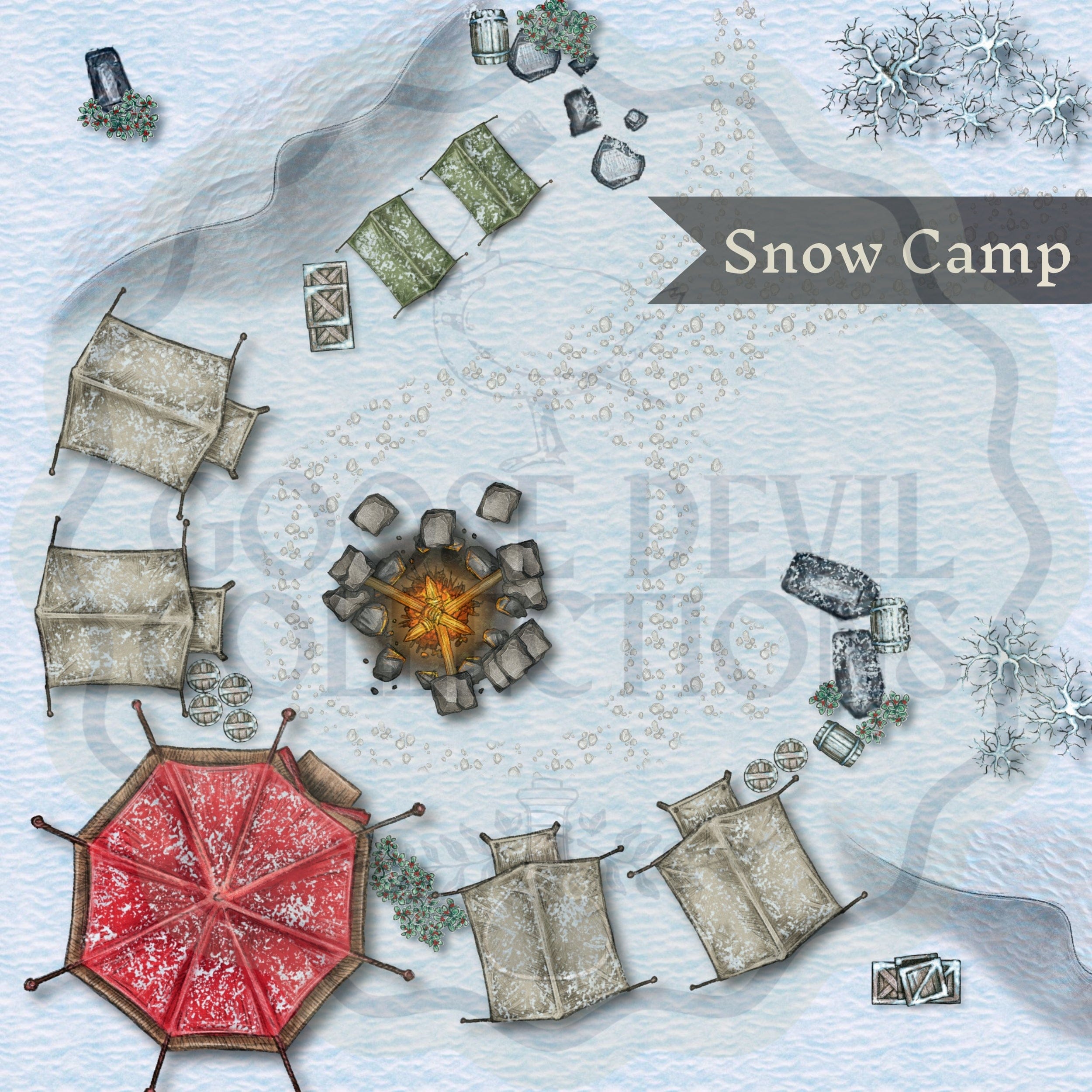 Digital Maps Snow Tundra DnD Battle Map