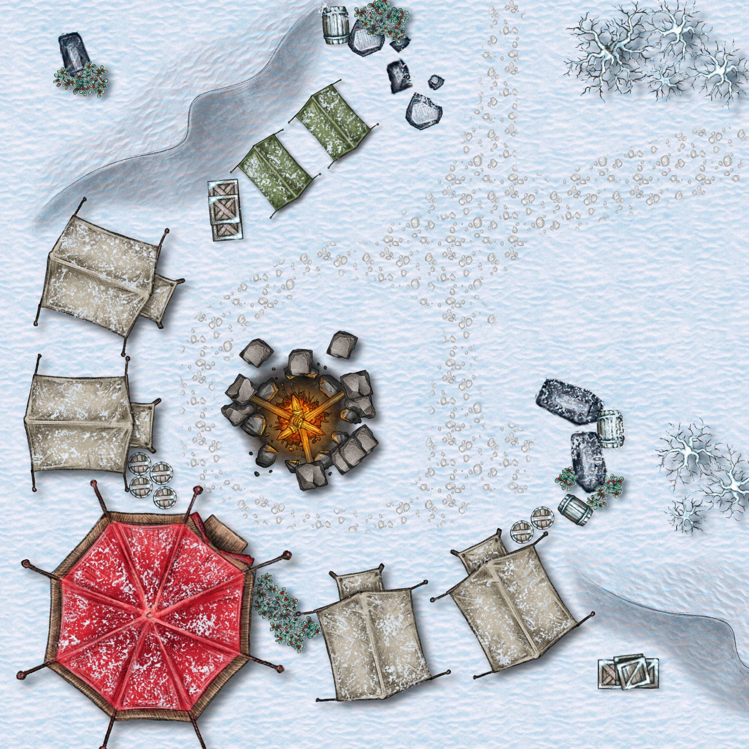 Digital Maps Snow Tundra DnD Battle Map