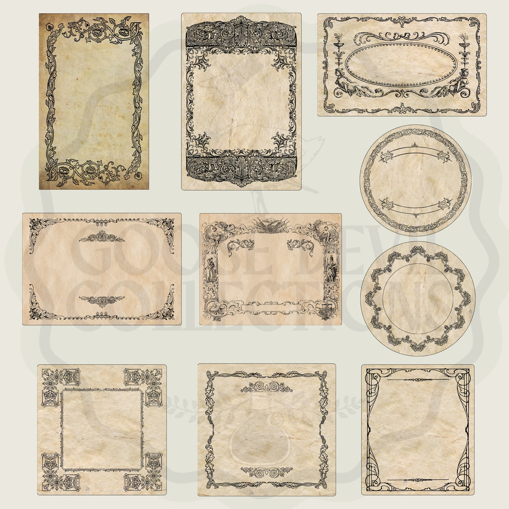 Digital Label Vintage Blank Apothecary Labels
