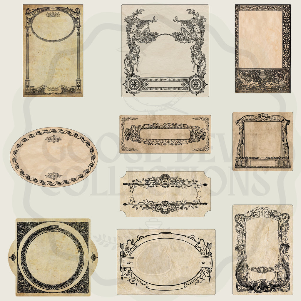 Digital Label Vintage Blank Apothecary Labels