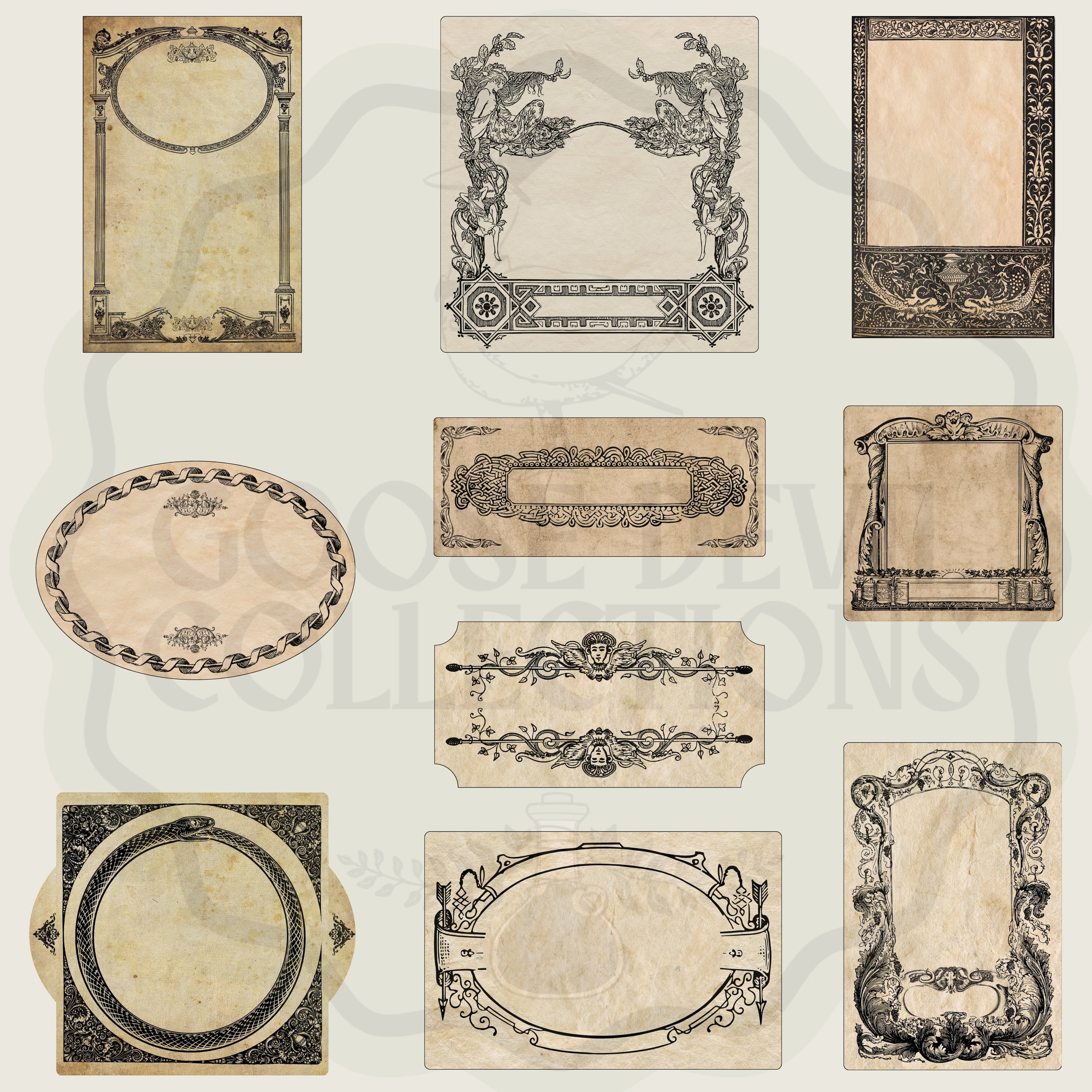 Digital Label Vintage Blank Apothecary Labels