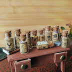Miniature Witchy Dollhouse Potion Bottles – 1:12 Scale Miniature Apothecary Jars